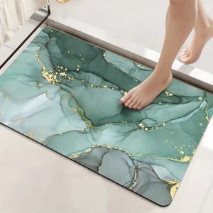 Bath Mats Marbling Pattern Bathroom Non-Slip Mat Absorbent Toilet Floor Mat Household Bedroom Door Mats Washroom Carpet Kitchen Area Rugs