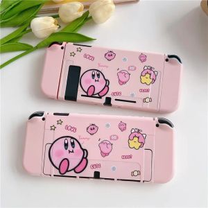 Cases Cartoon Pink Soft Shell Protective Case för Nintendo Switch OLED Game Controller Cover NS TPU Console Joycon Accessories