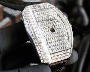 44mm karbon elmas erkek erkek izle v45 otomatik hareket su geçirmez moda partisi kol saat