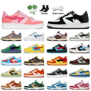 Top Running Fashion Casual sk8 sta Scarpe Grigio Nero stas SK8 Colore Camo Combo Rosa Verde ABC Camos Pastello Blu Pelle verniciata M2 con calzini Platform Sneakers T