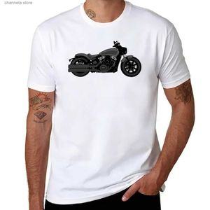 Homens camisetas Novo Indian Scout Bobber BW T-shirt Camiseta Verão Tops Manga Curta Tee Homens T240227