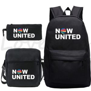 Zaino Mochila Now United Prints Set da 3 pezzi Zaino per adolescenti Bookbag Ragazze Ragazzi Borse da scuola Borsa da viaggio Zaino giornaliero207H