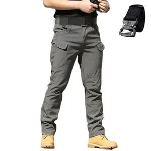 Мужские брюки, подарочный пояс, уникальные комбинезоны для фанатов спецназа, эластичные дышащие тактические повседневные повседневные брюки с несколькими карманами на молнии спереди