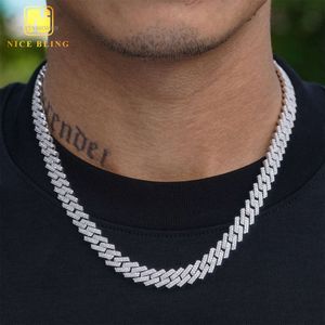 10mm hiphop halsband mode stil s vvs ised smycken moissanite diamant kubansk länkkedja