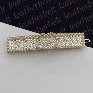 Frauen Strass Haarspangen Luxus Perle Brief Haar Clips Frauen Mädchen Designer Platz Elastische Haarspangen Haarnadel