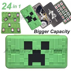 Cases New 24 in 1 Nintend Switch Game Card Storage Case Magnetic 3D Silicone Cover Box for Nintendo Switch / Lite / OLED Accessories