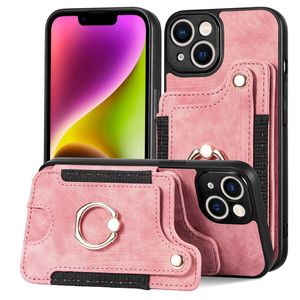 For iPhone15 Phone Iphone14 13 12 Leather Case For Samsung Phone Case Luxury RFID Anti-theft Brush Ring Buckle Lanyard Multi-function Card bag Apple Mobile Phone