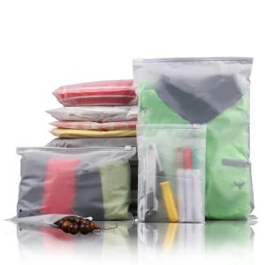 Zarflar 50 PCS Plastik Depolama Çanta Mat Açık Fermuar Salonu Seyahat Çantaları VAE Kozmetik Giysiler Ambalaj Çantası için Slayt Salonu Paketleme Çantası