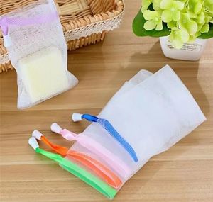 Praktisk tvålblåsor Mesh Soap Net Foaming Net Easy Bubble Mesh Bag Populärt baddusch grossist