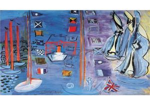 Pinturas a óleo de barcos Raoul Dufy A Bacia em Deauville Paisagens arte moderna sobre tela de alta qualidade pintada à mão3205376