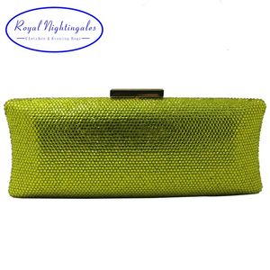 Royal Nightingales Donna Pochette in cristallo Borse da sera con scatola rigida e Giallo Verde Rosso Nero Blu navy Arancione 240223