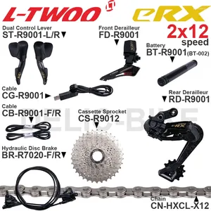 Bike Derailleurs LTWOO ERX 2x12 Speed ​​Groupset SL-R9001 RD-R9001 FD-R9001CB-R9001 BT-R9001 BR-R7020 CG-R9001 CS-F9012 CN-HXCL-X12 ORIGINAL