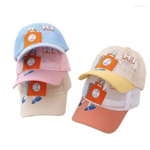 Ball Caps Doit 2024 Mesh Baby Child Baseball Cap Summer Breathable Cartoon Robots Boys Girls Sun Hats Kids Snapback Hat Gorras