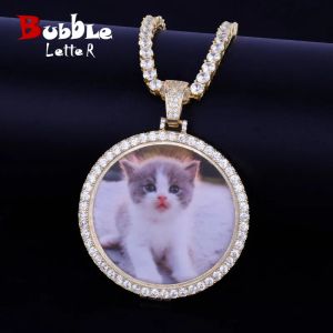 Ожерелья пузырьковые буквы Custom Circle Photo Medallions Ожежее