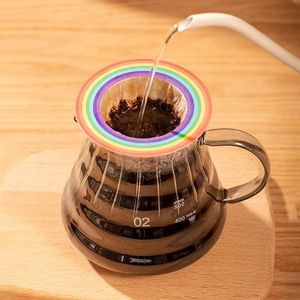 Shanson Coffee Filters 26PCSポータブルコーヒーろ紙用紙使い捨て、虹