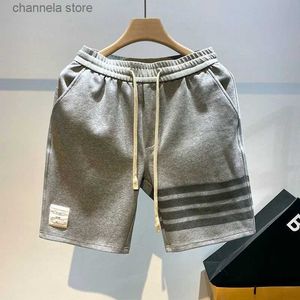 Men's Shorts Grey Sports Shorts For Men Summer Korean Casual Shorts For Men High Street Shorts For Men Outdoor Versatile Mens Striped Shorts T240227