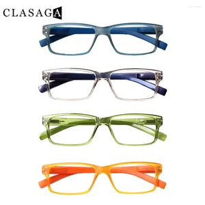 Solglasögon Clasga 4 Pack Plastic Frame Blue Light Blocking Computer Reading Glasses Män Kvinnor Anti-Fatigue HD Reader-glasögon