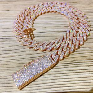 Безупречное VVS Moissanite Sier, штампованное ожерелье с американскими бриллиантами на заказ, ювелирные изделия в стиле хип-хоп, кубинская цепочка со звеньями