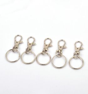 Swivel Lobster Clasp Clips With Keyings Metal Key Hooks Keychain Split Ring for DIY Bag Chaveiro 5pcslot ps04221966870
