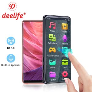 Spelare Deelife Mp3 Music Player med Bluetooth 5.0 Full Touch Screen Speaker FM Radio Video for Sports Walkman Portable MP4 Play