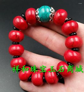 Link Bracelets Exquisite Red Turquoise Bracelet Wholesale Abacus Bead Unisex DIY Accessories