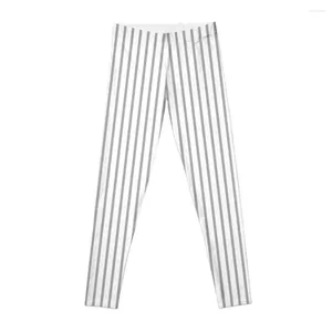 Pantaloni attivi Design gessato grigio su sfondo bianco Leggings Abbigliamento sportivo da allenamento per donna Palestra Donna