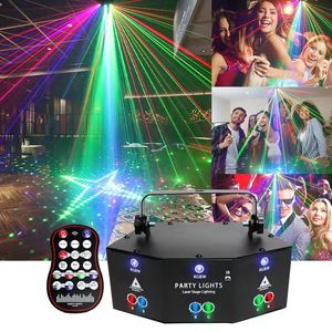 Senaste RGB 9-Eye Stage Lighting Effect KTV Remote Control Flash Light Indoor Bar Performance Party Atmosphere Disco Laser Light