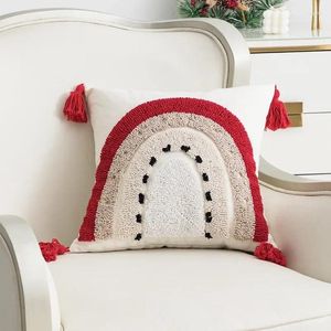 ソファの屋内ベッドルームとクリスマスの装飾に使用される北欧のモダンな刺繍技術を備えた枕カラフルなランタン枕カバー