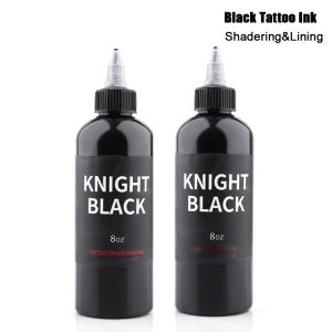Klänningar 240 ml/flaskeproffs svart tatueringsfärg för foder och skuggare permanent naturlig växt pigment skönhetskonst tatuering bläck leveranser