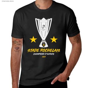 Herrtankstoppar nya Stade Rochelais rugby t-shirt kort ärm tee kort t-shirt tshirts för män t240227