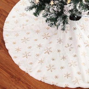 Christmas Decorations Fluffy Tree Skirt Mat Under The For Home Snowflake 78/90/120CM Foot Carpet