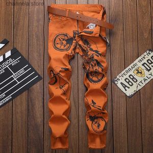 Men's Jeans Summer Mens Fashion Luxury Y2k Korean Style Jeans Brand Solid Big Size Brown Denim Pants For Men Casual Skinny Pencil Trousers T240227