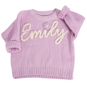 Толстовка с именем для детей на заказ, персонализированный свитер с именем малыша, вышитая толстовка с круглым вырезом из органического хлопка для малышей