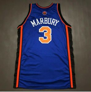 rare Basketball Jersey Men Youth women Vintage 3 Stephon Marbury Game Issued High School Size S-5XL custom any name or number