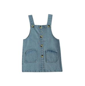 Jumpsuits 2021 16y Baby Denim 서스펜더 드레스 버튼 바지에 부드러운 버튼 포켓 장식 스트레이트 버전 스프링 및 여름 C2630799