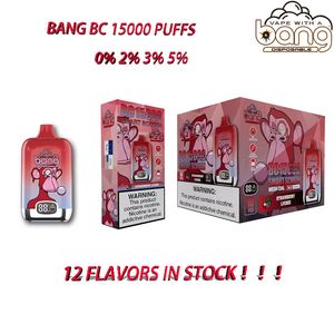 Оригинальные одноразовые электронные сигареты BANG SMART SCREEN 15000 Puffs Vape Pen 25 мл Pod 550 мАч Аккумуляторная батарея Китай Аутентичные оптовые вейперы одноразовые слоеные 15K