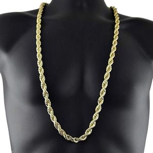 Neue rendy 75 cm männer hip hop Halskette 316L Edelstahl 8mm Riesige Weizen Seil Halskette Ketten gliederkette CARA1106270F