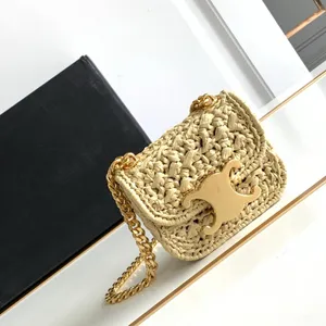 Classic Nano Designer Shoulder Bags Mini Raffia bag Chains Claude Straw boxed Bag for Women Hand-woven Basket Holiday Beach Bag Single Shoulder Underarm Bag with box