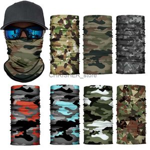 Cappuccio tattico Camouflage Ciclismo Maschera Tattico Militare Sciarpa Collo Ghetta Uomo Bandana senza cuciture Donna Fascia Passamontagna Tubo VisieraL2402