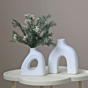 Ceramic Vase Combination Office Decoration Ornaments, Dry Flowers, Fresh Flower Containers, Creative Irregular Home Decor