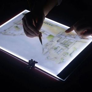 Quadros negros A4 Ultrafino portátil LED caixa de luz regulável Brighess USB Power Tracing Light Pad Board para escritório Home Drawing Sketching