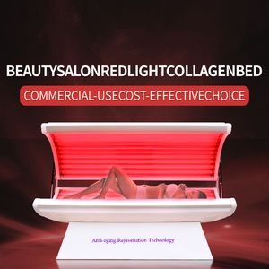 Фотонная светодиодная терапия красным светом, салон красоты, светодиодная терапевтическая капсула возле инфракрасной терапевтической кровати