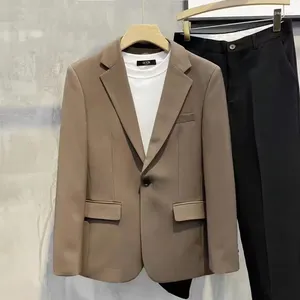 Abiti da uomo Completi da uomo Cappotto completo a due bottoni Pantaloni formali da lavoro professionali per il tempo libero versione coreana Slim Fit AS