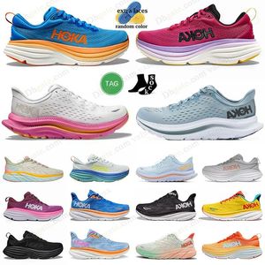 Clifton 9 Hoka One Bondi 8 Athletic Shoe Running Shoes Sneakers Stöttabsorberande Road Fashion Mens Womens Top Designer Kvinnor Män storlek 36-47 Big Size US12 13 Des Chaussure