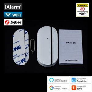 Детектор IAlarm DW01 Датчик окна дверей Tuya Zigbee Security Screation Screation Открыть закрытые детекторы Alexa Google Home Control