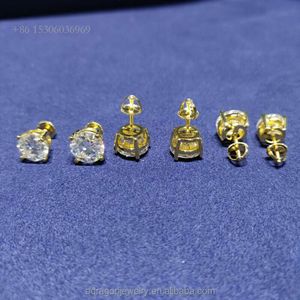 Factory Price GRA Certificate High Quality Sterling Sier 9Mm 3Ct VVS Moissanite Stud Earrings For Women Men