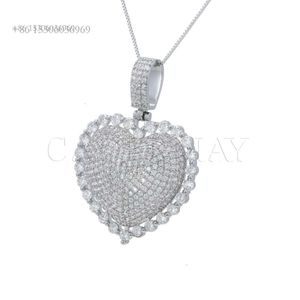 Новый кулон в форме сердца в стиле хип-хоп, полный ледяной муассанит, теннисная цепочка, ожерелье, женские украшения