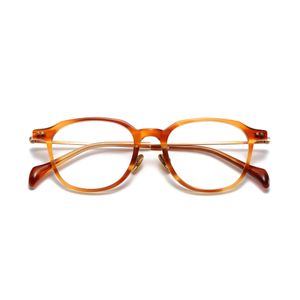 Optiska glasögon för män Kvinnor Retro Designer GMS-644TS Fashion Sheet Glasses Titanium Frame Detaljerad elasticitet Oval Style Anti-Blue Light Lens Plate with Box