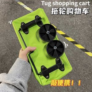 Shopping Carts Portable shopping cart foldable packaging household groceries small trolley with wheels light trailer Q240227