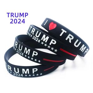 Trump 2024 Silikonarmband Schwarz Blau Armband Partygeschenk